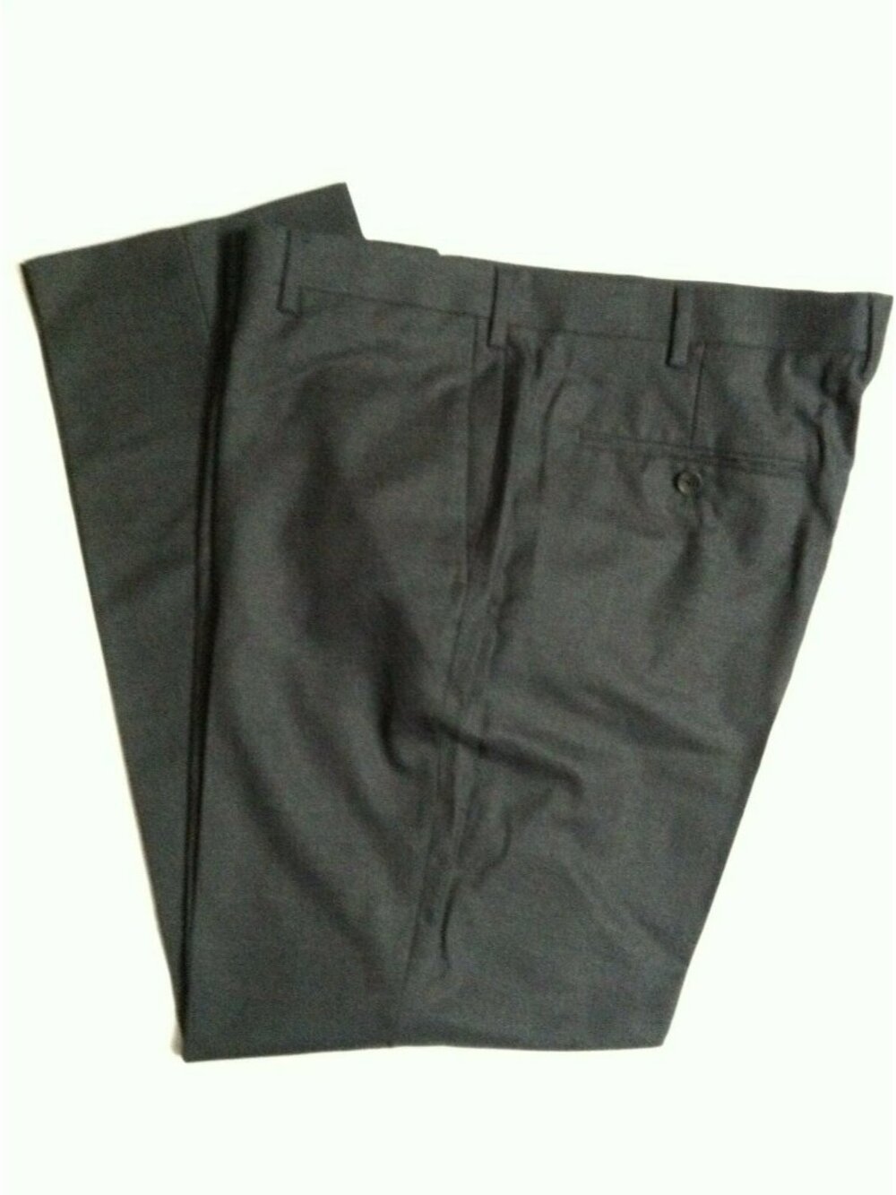 $225.00 J.CREW MENS NEW CHARCOAL 100%WOOL DRESS PANTS FLAT FRONT SIZE:38/32